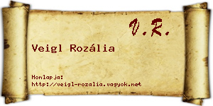 Veigl Rozália névjegykártya